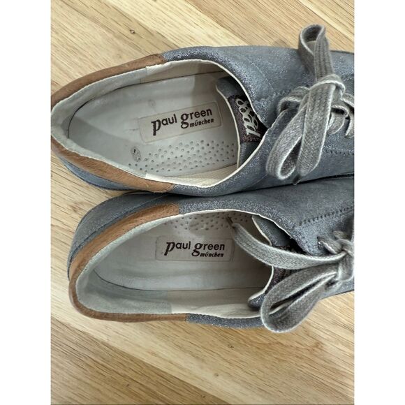 Paul Green Metallic Pewter Sneakers US Size 8.5 - Picture 3 of 7